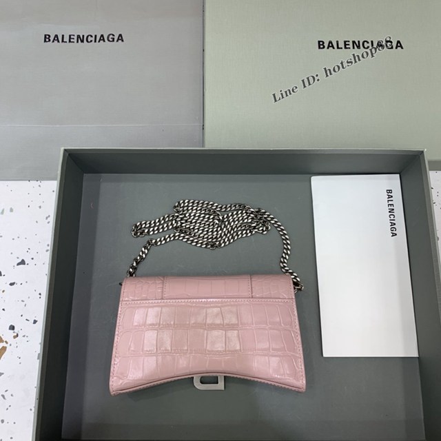 Balenciaga專櫃爆款鱷魚紋迷你女士肩背包 巴黎世家沙漏鏈條斜挎包 fyj1857